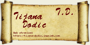 Tijana Dodić vizit kartica